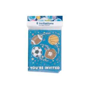    All Star sports party invitations   Case of 24: Toys & Games