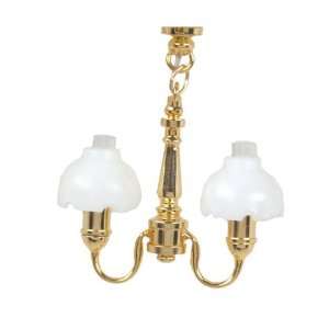  Dollhouse Miniature 1/2 Scale Two Arm Fluted Chandelier 