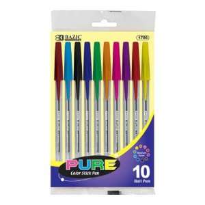   Bazic 1706  24 10 Pure Neon Color Stick Pen  Pack of 24 Toys & Games