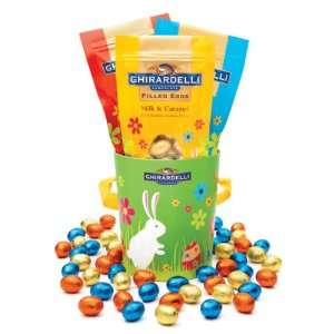 Ghirardelli Chocolate Easter Egg Gift Pail with Filled Chocolate Eggs 