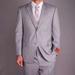 Mantoni Mens Light Grey Wool 2 button Suit  Overstock