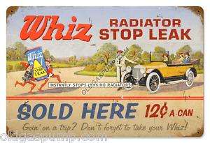 WHIZ RADIATOR STOP LEAK SOLD HERE GAS OIL SIGN FREE S&H  