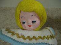 Vintage SILK Angel DOLL Head FACE lovely painted face  