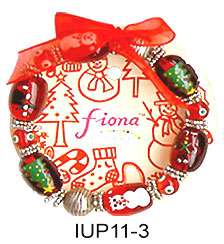 Christmas Painted Bead Bracelet by Fiona Red Ribbon  