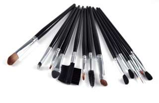 24 pcs Cosmetic Tool Makeup Brush Set Kit With Roll Up Black Bag Case