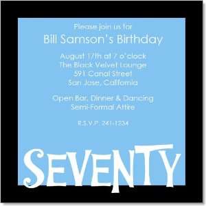  Blue And Black 70th Birthday Party Invitations Everything 