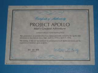 20 Silver Medals, Project Apollo, 10 oz Silver, only 1269 sets APOLLO 
