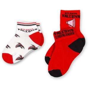  For Bare Feet Atlanta Falcons Girls Socks (2 Pack): Sports 