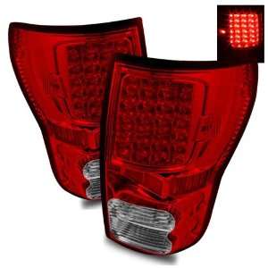  07 09 Toyota Tundra Red/Clear LED Tail Lights Automotive