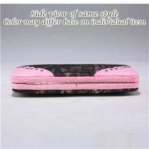 Camouflage Frame Checkbook Wallet with Stud Accents Camouflage/Pink 