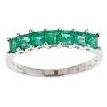 Yach 14k White Gold Square cut Zambian Emerald Ring Today 