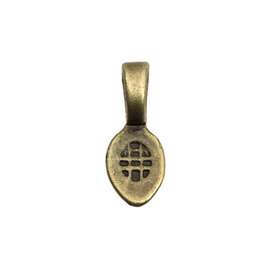 Metal Bail With Plate 6MM X 15MM Antique Brass   1 Piece  