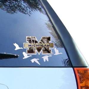 Michigan Wolverines 6 Camo Waterfowl Car Decal:  Sports 