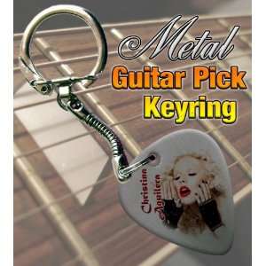  Christina Aguilera Metal Guitar Pick Keyring Musical 