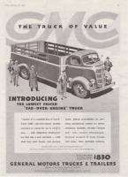 1937 GMC Truck Cab Over Engine/ Helmet Top print ad  
