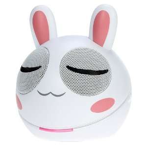  iKross white and Pink Rabbit Portable Mini Stereo Speaker 