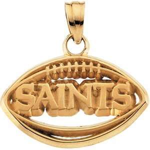 New Orleans Saints NFL Football Pendant Gold(14K Yellow 