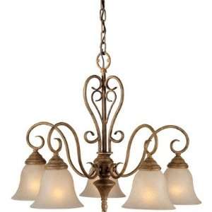  Forte 2391 05 17 Chandelier, Chestnut Finish with Mica 