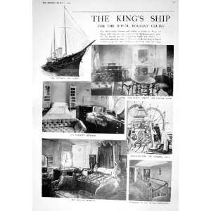  1925 KING QUEEN ENGLAND SHIP VICTORIA ALBERT BEDROOM LORD 