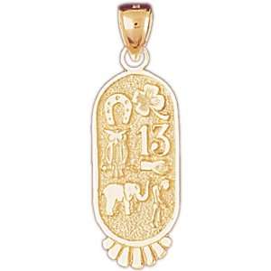  14kt Yellow Gold Good Luck Charms Pendant: Jewelry