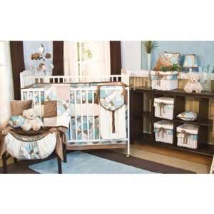   Brandee Danielle Blue Chocolate Swirls 4 Piece Crib Bedding Set Baby