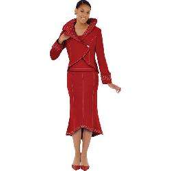 Devine Denim Womens Red 3 piece Suit  