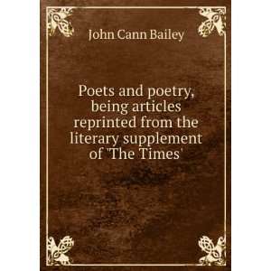   from the literary supplement of The Times John Cann Bailey Books