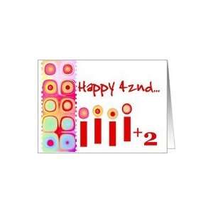 Forty two Years Old Birthday with Colorful Candles Card : Toys & Games 