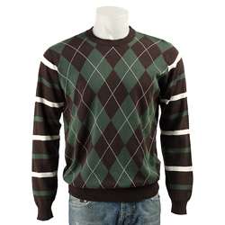 Jed Mens Crew Neck Argyle Long sleeve Sweater  Overstock