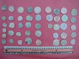 LOT of 44 ANCIENT BYZANTINE FOLLIS COINS 5127  