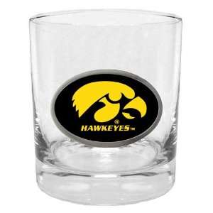 Iowa Hawkeyes NCAA Team Logo Double Rocks Glass