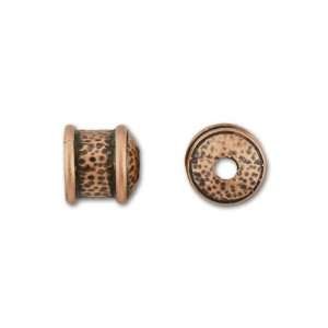  9mm Antique Copper Plated Brass Hammered End Cap: Arts 