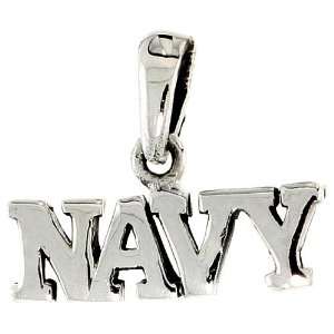 : 925 Sterling Silver United States NAVY Pendant (w/ 18 Silver Chain 
