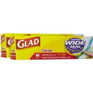  Glad Food Storage Zipper, 40 ct, Gallon 2 pack Everything 