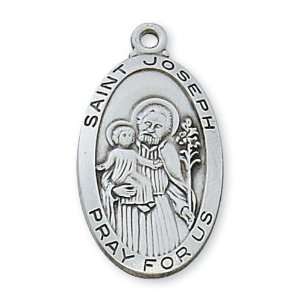  St. Joseph Sterling Oval Medal: Jewelry