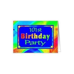  101st Birthday Party Invitations Bright Lights Card Toys & Games