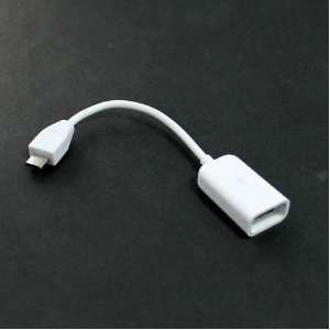  Product] Brand New White Micro USB Host Mode OTG Cable Port 