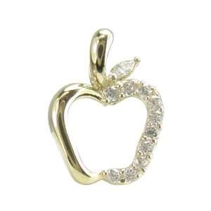  Ziamond Cubic Zirconia Apple Pendant: Jewelry