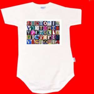  VICTORIA Personalized Baby Onesie Bodysuit Using Sign 