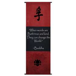Cotton Truth Symbol and Buddha Quote Scroll (Indonesia)   