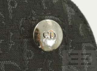 Christian Dior Black Monogram Canvas & Leather Trim Grommet Handbag 