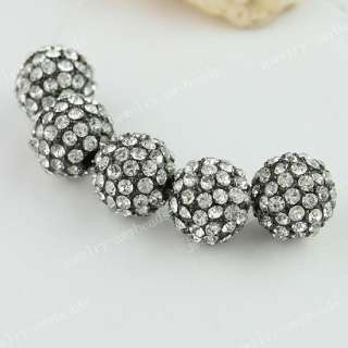 20PCS CLEAR CRYSTAL DISCO BALL SPACER LOOSE BEADS FINDINGS WHOLESALE 