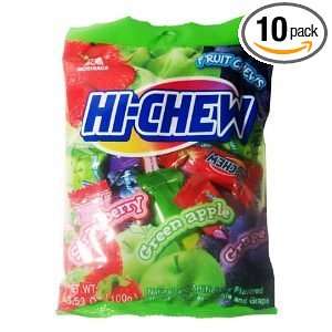 Morinaga Hi Chew Assorted Fruit Chews, 3.53 Ounce Bags (Pack of 10)