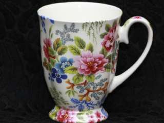 This is new STECHCOL GRACIE bone china footed mug, in the WHITE CORAL 