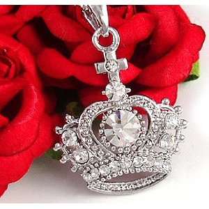  Clear Princess Crown Pendant Necklace n182 Everything 