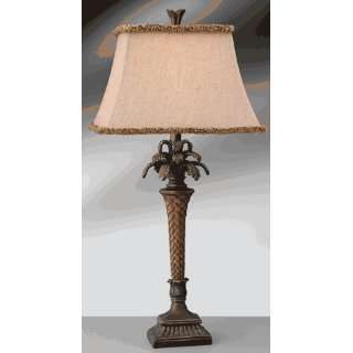 Complements 10779SSTF Bronze and Leather Resin Cayman Table Lamp with 