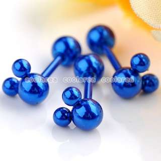   Navy Blue Mickey Mouse Stainless Steel Ear Bone Studs Earrings Jewelry