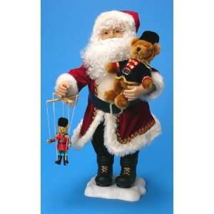  24 Animated Plush Santa With Bear And Marionette 