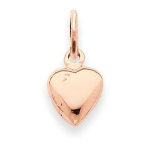  14k Rose Gold Solid Polished 3 Dimensional Medium Heart 