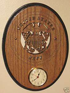 Custom Handmade Navy Oval Wall Clock Wooden Gifts  